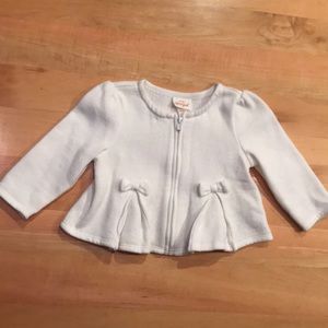 Baby Girls Cat & Jack White Zip Cardigan 6-9 mos.